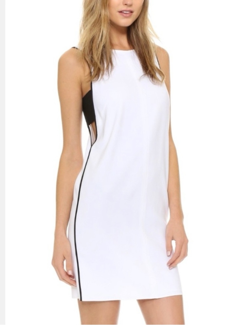NWT. Rag & Bone Clementine Bandeau-Trim Shift Dress. White/Black. Size 4.